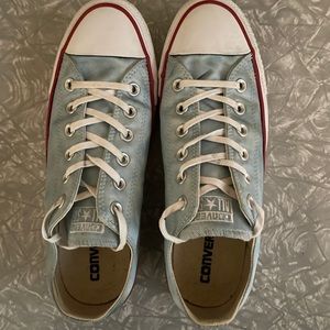 Converse, Satin Light Blue Size 9 Low Tops